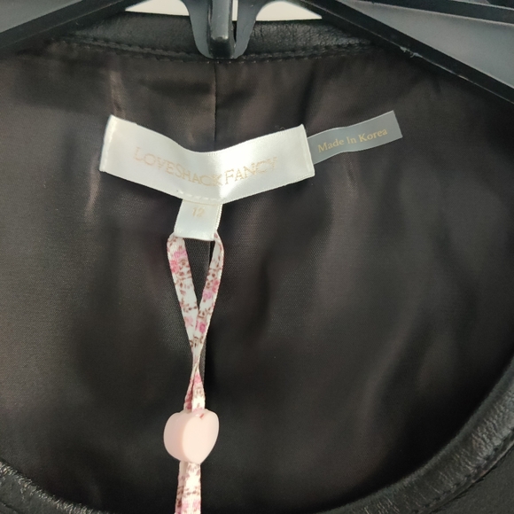 LOVESHACKFANCY Xander Cropped Lamb Leather Jacket Size 12 **FITS LARGE** NWT - Picture 12 of 16